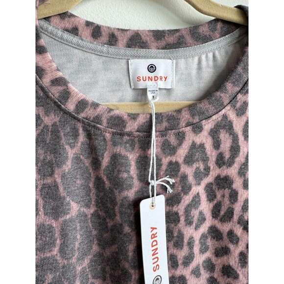 Sundry-Evereve-NWT Leopard Print Lightweight Sweatshirt-Size 1 - Small - Picture 1 of 4